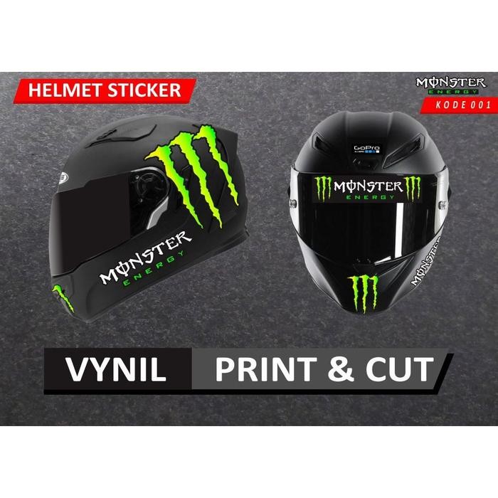 (Allthebest) STIKER HELM FUL SET HALF FACE/FULL FACE MONSTER REDBULL