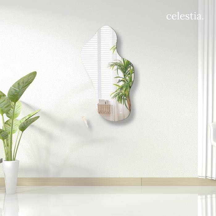 Cern Aesthetic Kaca Dinding Gantung Tempel Estetik rror Wall Perlengkapan Kamar Meja Rias [Free