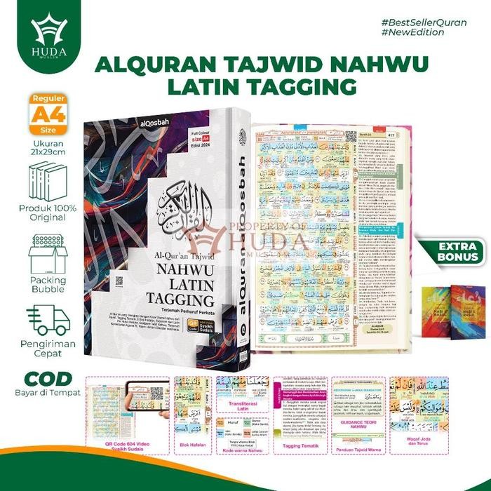 

Al Quran Tajwid Nahwu Latin Tagging JUMBO Ukuran A4 Terjemah Perhuruf Perkata Edisi Terbaru 2024