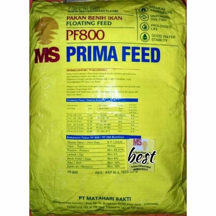 PAKAN IKAN PRIMA FEED PF 800 1 KARUNG(10KG)