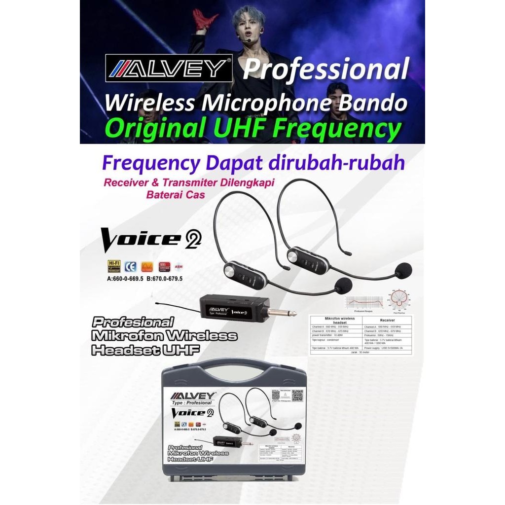 WIRELESS MICROPHONE BANDO / MIC WIRELESS ALVEY BANDO VOICE-2