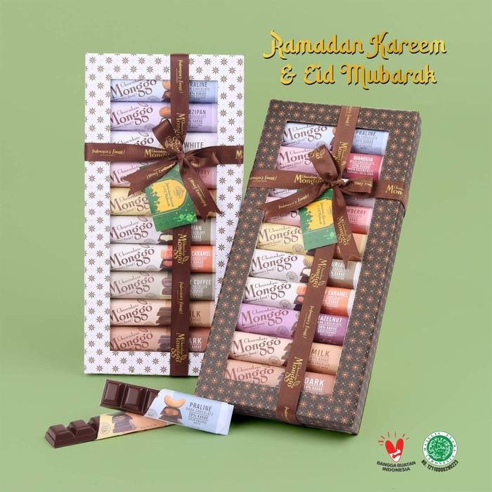 

Gift Box Batik Cokelat 10x40gr ocolate Monggo I Coklat Kado Sehat
