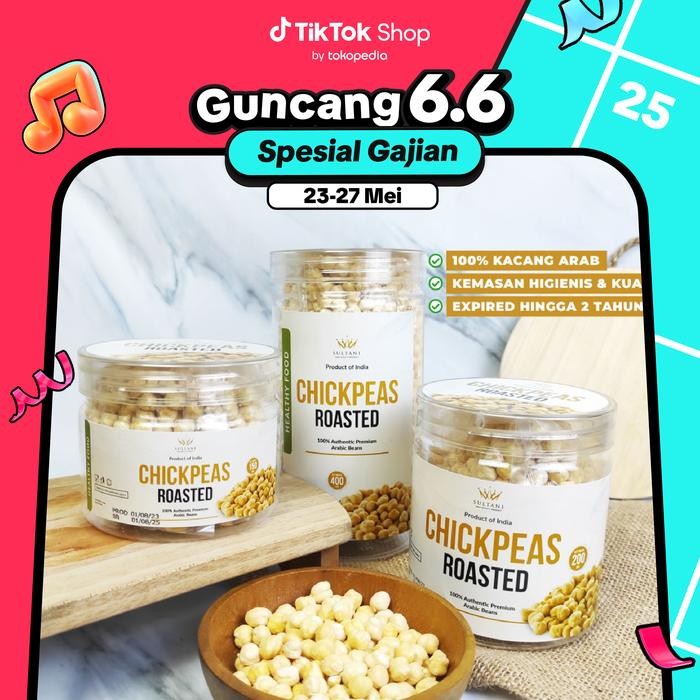 

Sultani Kacang Arab Madinah Matang - Golden Roasted Chickpeas Organik Organik Snacks Diet 100%