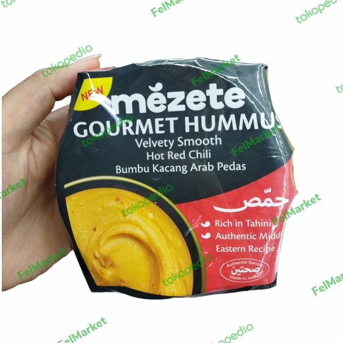 

Mezete Gourmet Hummus Hot Red Chili Bumbu Kacang Arab Pedas 215 Grm