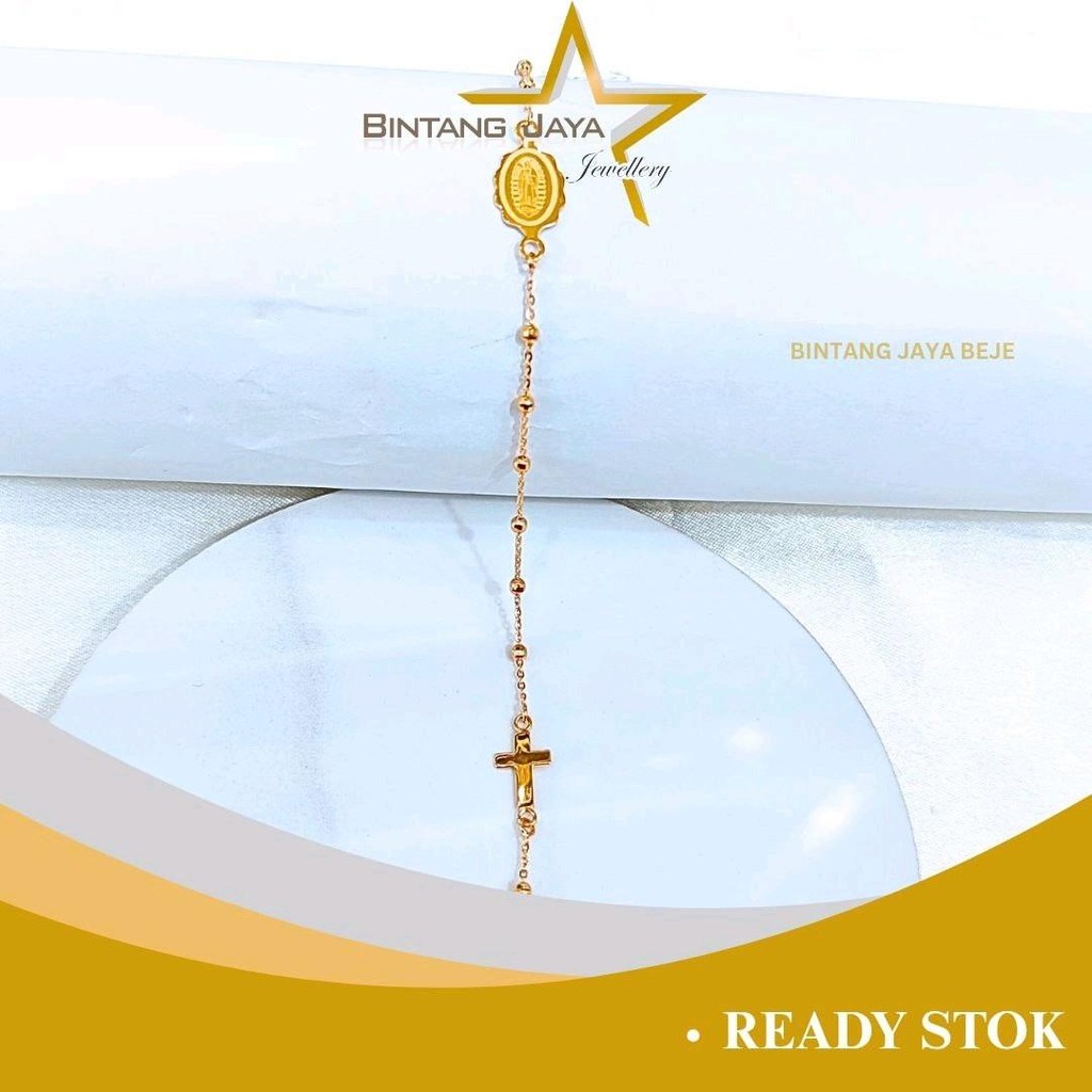 Gelang Emas Asli Rosario Merica Kait Per - Kadar (16K) - 1,58 gram, Panjang 18 cm - Eksotik & Tradis