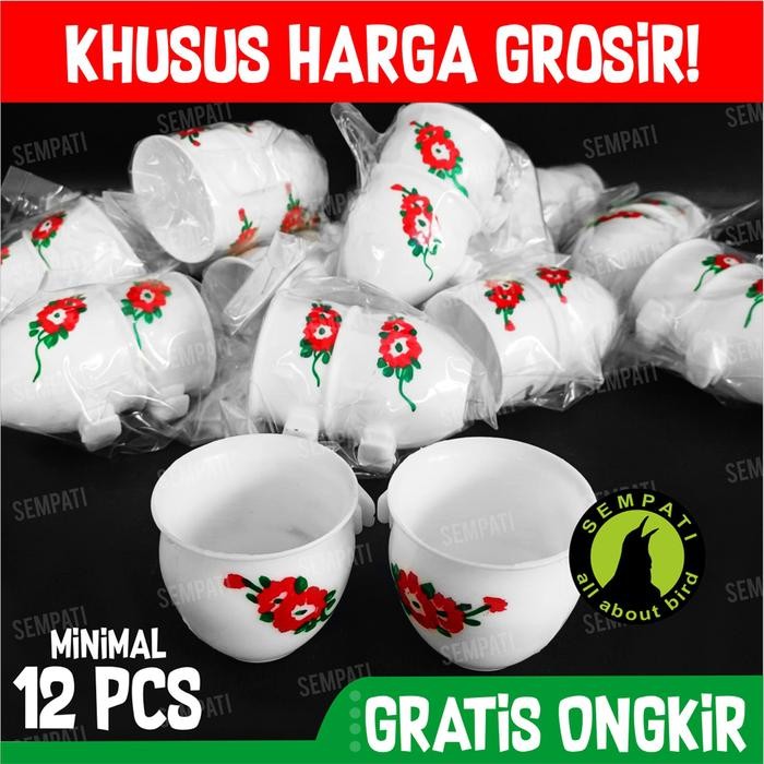 GROSIR Cepuk Wadah Pakan Minum Burung Kembang Besar Elite Song