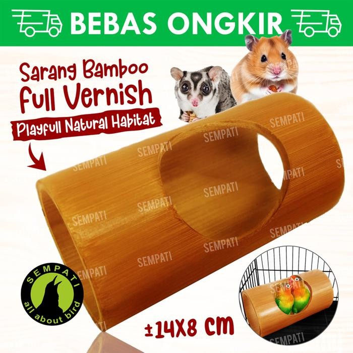 Glodok sarang sangkar burung lovebird kenari parkit pleci bambu tabung