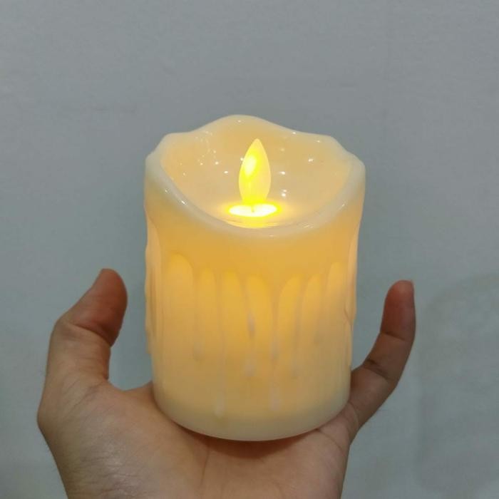 kehi Lilin Elektrik Motif Leleh Medium - Lilin Elektrik Led - Lilin Led