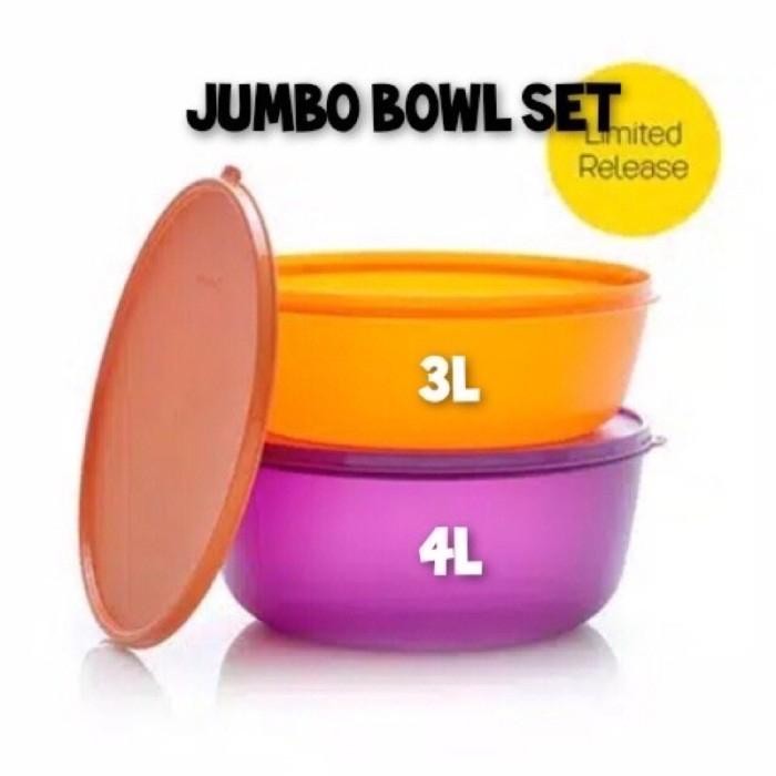 Terbatas Tupperware Jumbo Bowl Set (2Pcs) Baskom Wadah Saji