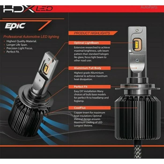 Lampu Led HDX Epic H16 / H11 / H8 4300k / 5700k garansi 1 tahun
