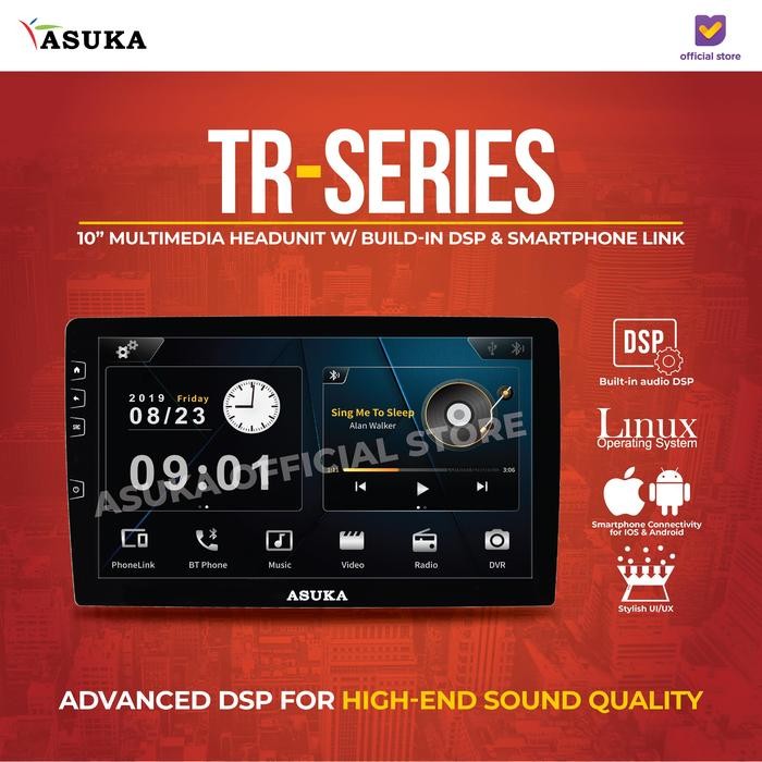 Asuka TR 310 Headunit Mobil Mirroring Built-in DSP Garansi Resmi