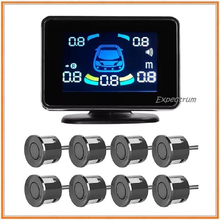 Sensor Parkir Mobil Depan Belakang 8 Sensor + LED Display Meter