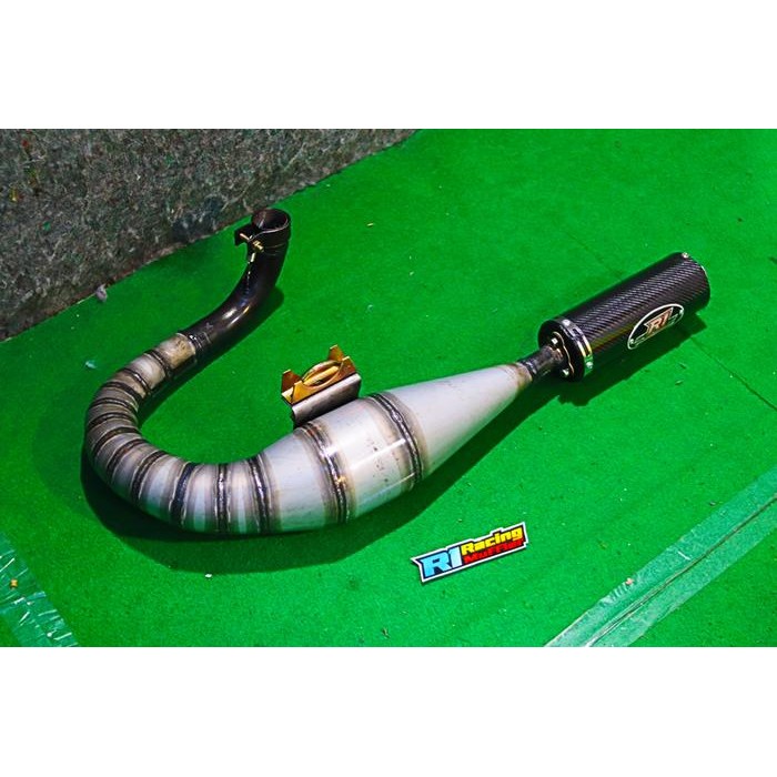 Knalpot vespa buang kiri r1 racing Px Super big silincer garing