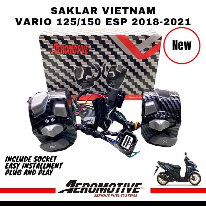 saklar set Vario 125 150 carbon nyala lampu led