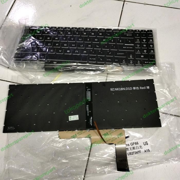Keyboard MSI Katana GF66 GF76 Lampu Latar Laptop Gaming Hitam