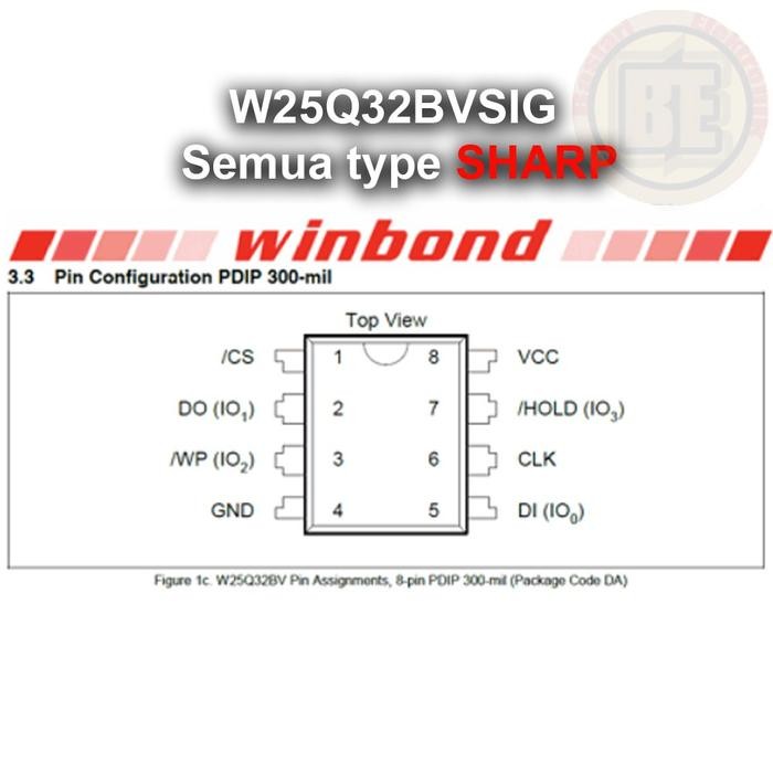 (Allthebest) Ic Eprom tv LED SHARP W25Q32BVSIG