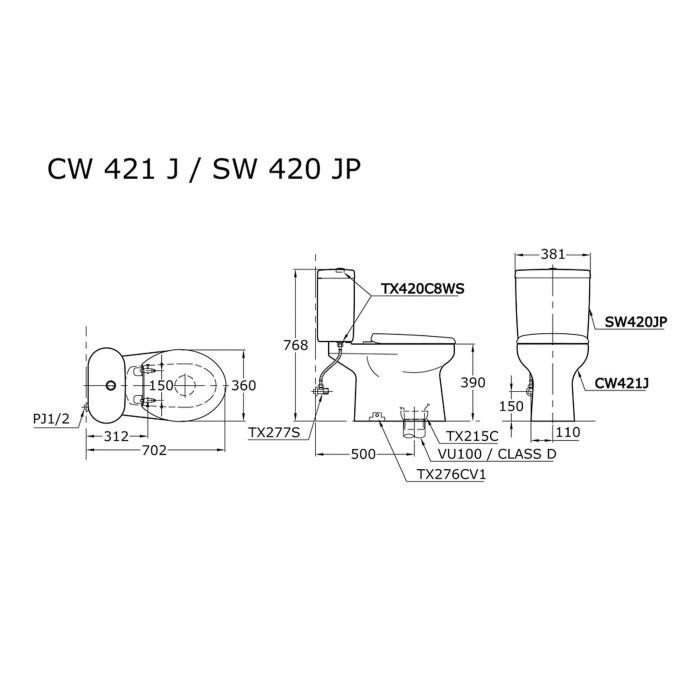 (Expert) CLOSET KLOSET TOILET DUDUK TOTO CW 421 JP J CW421J WHITE ECO