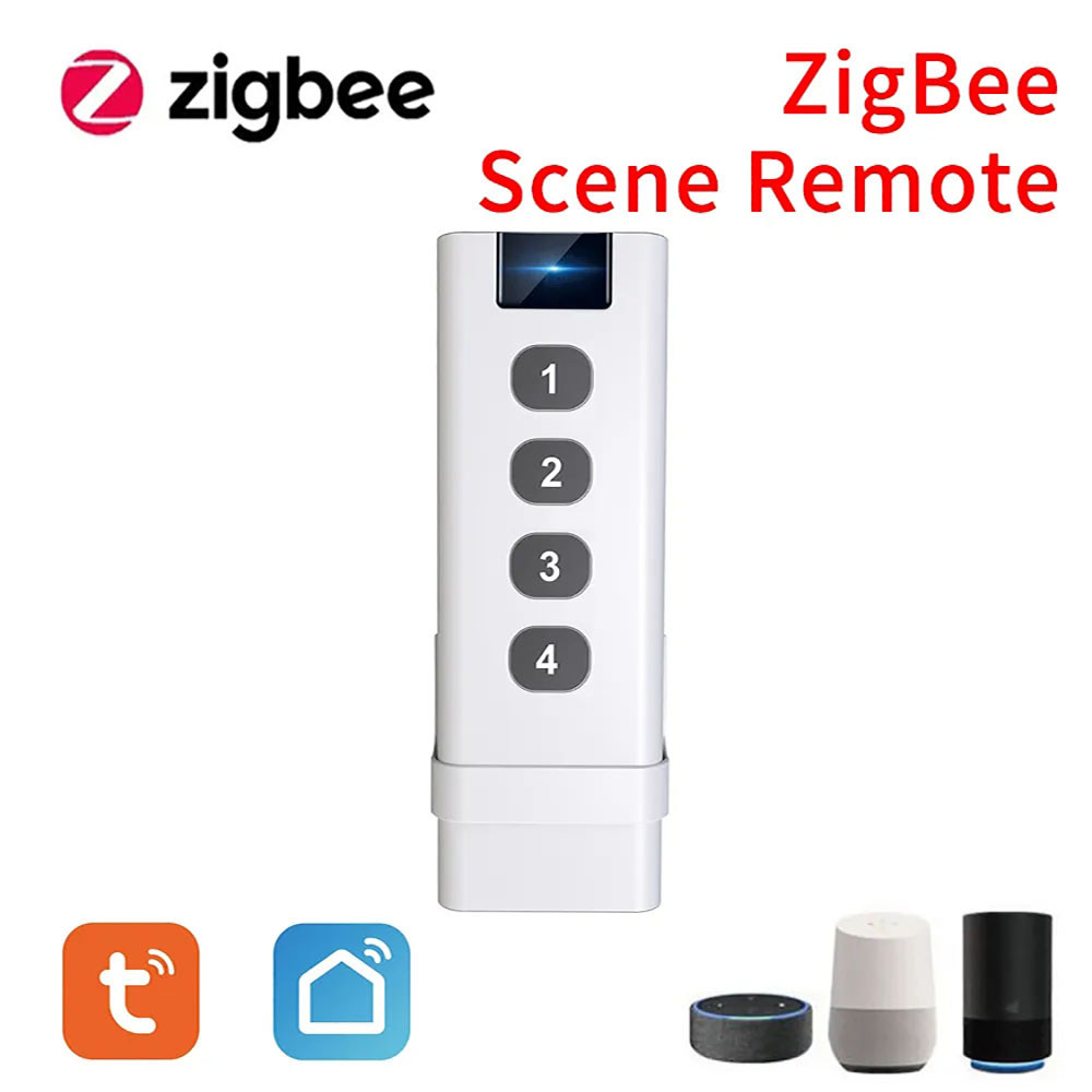TUYA ZigBee Smart House Wireless Scene Switch 4 Gang Remote Portable