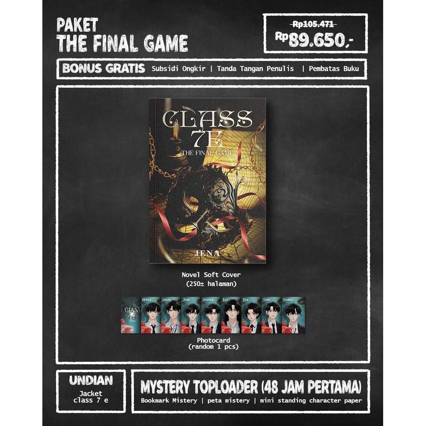 

Terlaris- Novel Class 7E The Final Game - Jena - Penerbit Akad