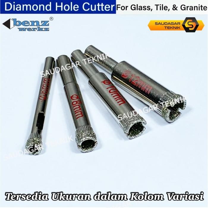 Mata Bor Kaca Keramik Granit Benz 6Mm 8Mm 10Mm 12Mm Mata Holesaw Hss Diamond Hole Cutter Benz Werkz