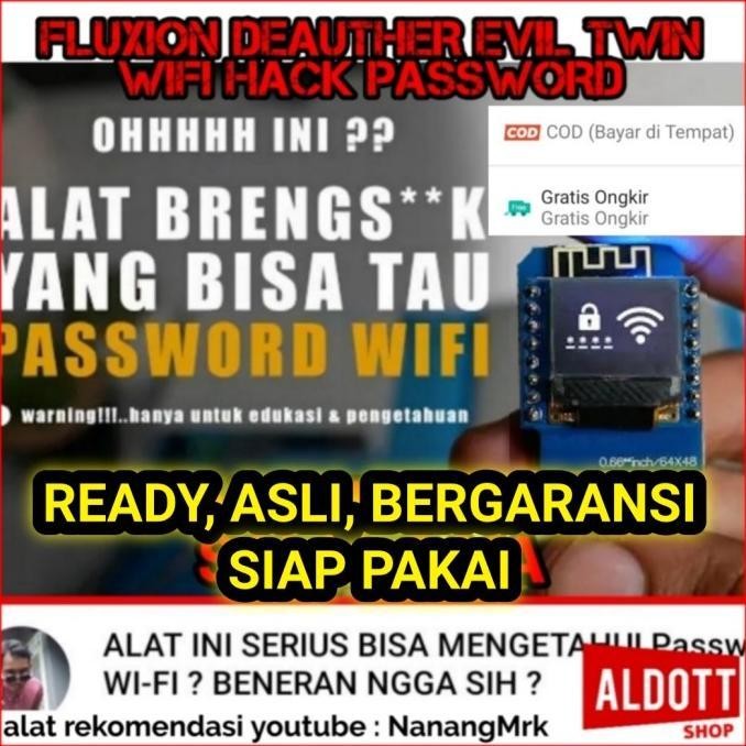 Mini Oled Fluxion Portable Deauther Evil Twin Hack Wifi Bobol Password Siap Pakai Alat Rekomendasi