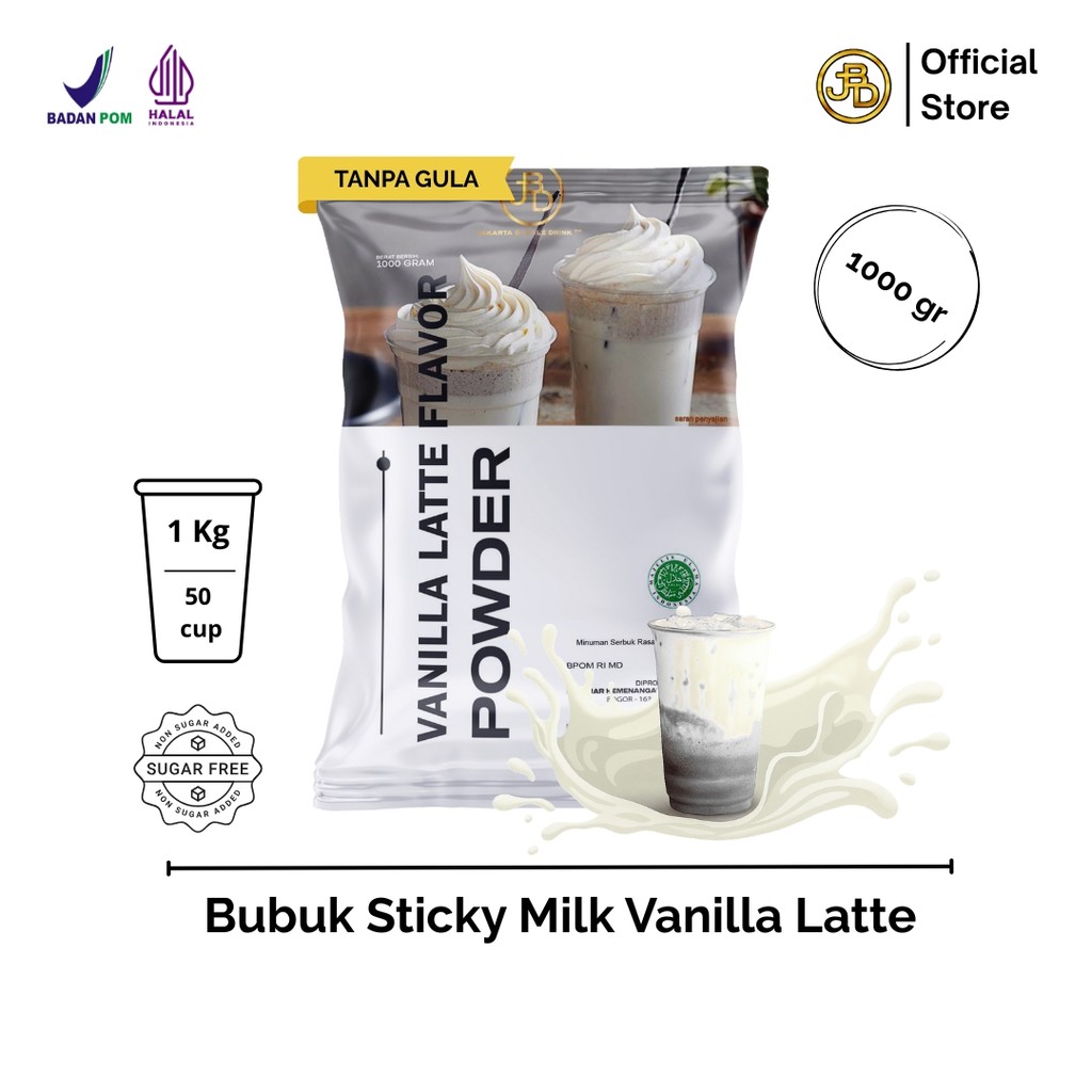 

Vanilla Latte Powder 1Kg Sticky Milk Ala Minuman Cafe | JBD