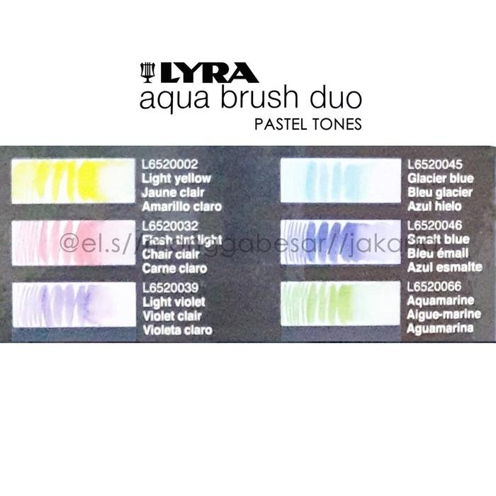 

lyra aqua brush duo pastel tone set 6 ( brush pen ) kode 696