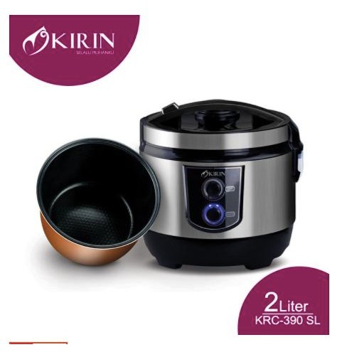 [ KIRIN ] Rice Cooker / Magic Com KRC 390 - Body Stainless - 2 L