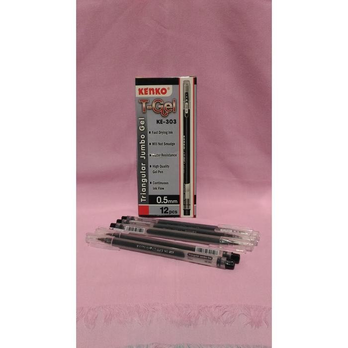 

pen kenko t gel t-gel tgel ke 303 ke-303 ke303 bagus murah 1lusin 12pcs hitam ready stock kode 1238