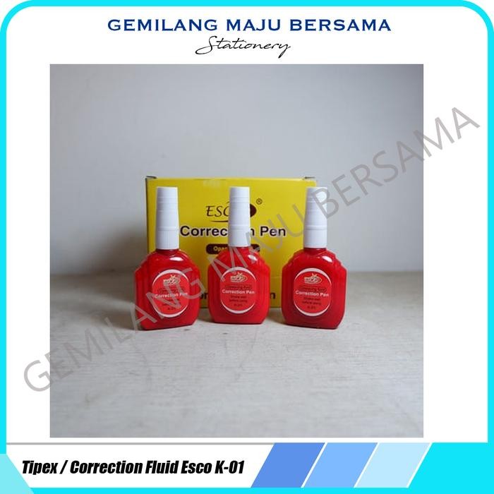 

tipex / correction fluid esco k-01 harga per lusin kode 1192