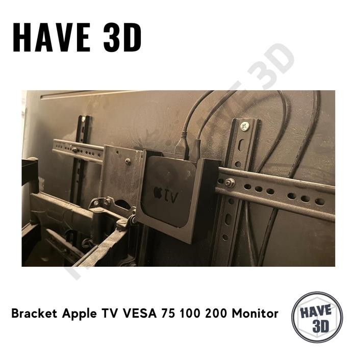cket Holder TV Apple TV Gen 2 Gen 3 4K 3D Print Custom