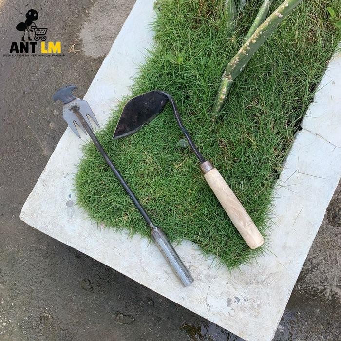 Gatul Koret Rumput Dan Cangkul Pencabut Rumput Full Besi - Koret Rumput Gatul Baja Sepuh ng Kayu -