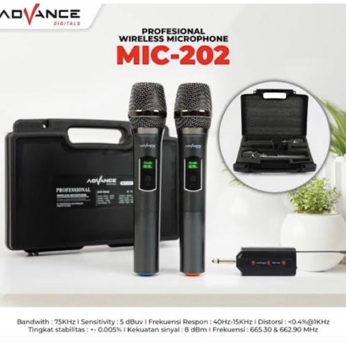 HOT PROMO Mic Wireless/Microphone Wireless Advance 202 Mic Double Free Cover Mic