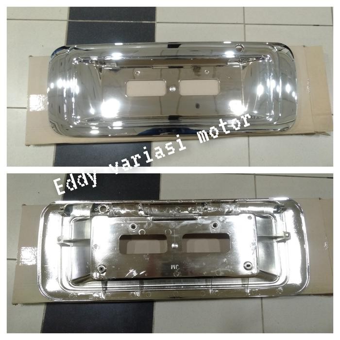Ornamen list bagasi belakang plat nomor kijang kapsul 97-2003 chrome
