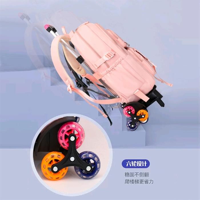 PROMO.. TROLLEY TAS SEKOLAH MULTIFUNGSI TROLI TAS SEKOLAH TROLLY TAS RANSEL TROLLEY 2 RODA 6 RODA