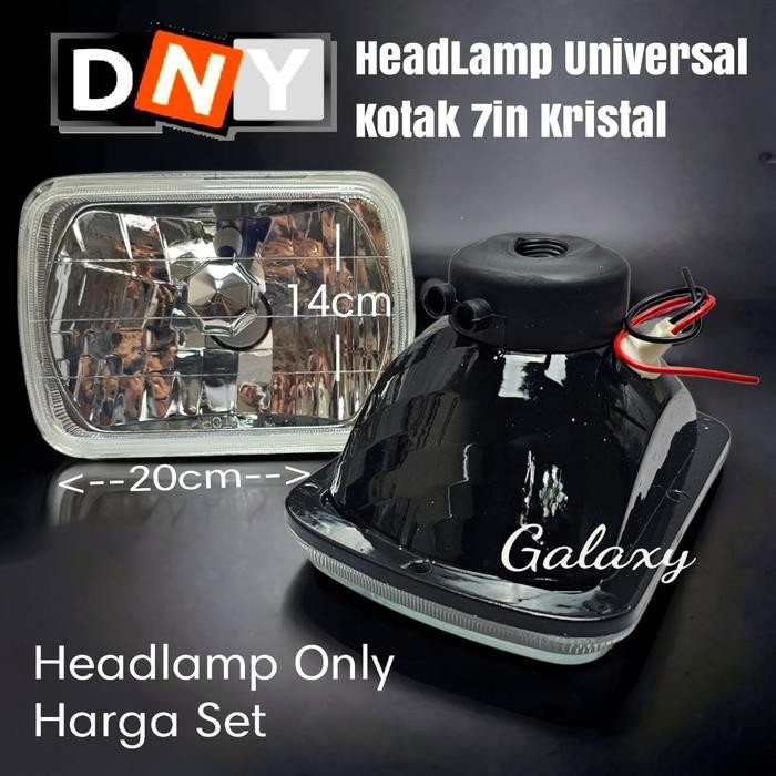 Head Lamp Lampu Utama Type Kotak Kristal 7inch - Harga per Set