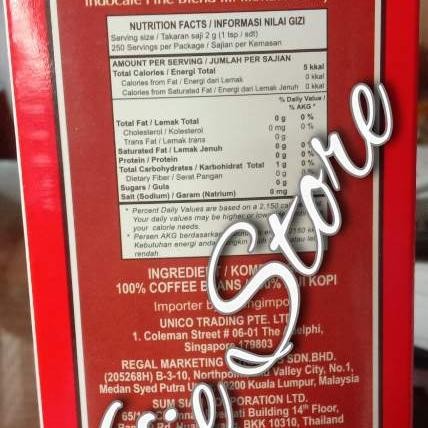 

INDOCAFE FINE BLEND 500 GRAM (CATERING PACK)