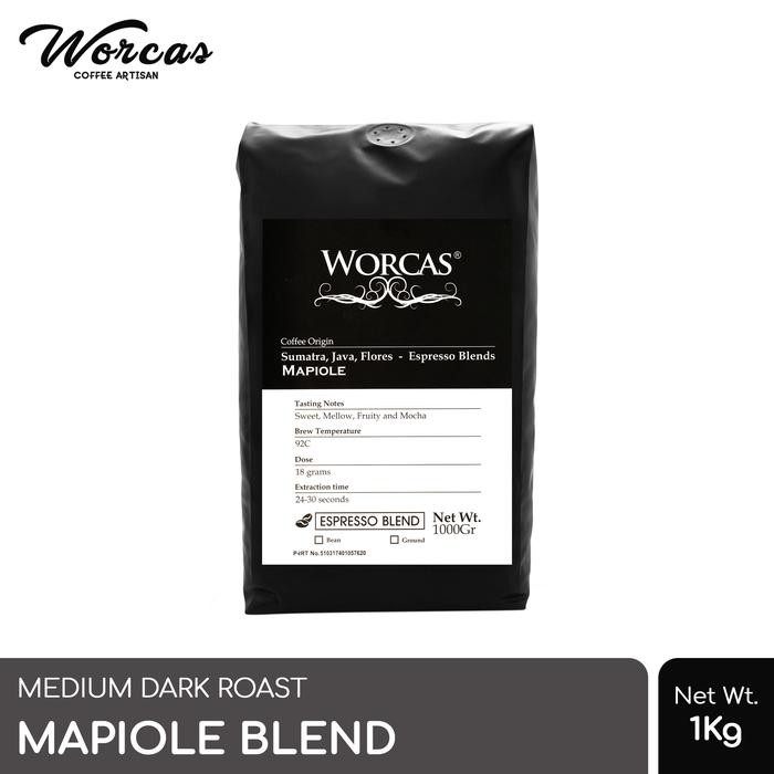 

KOPI MAPIOLE ESPRESSO BLEND 1 KG (BIJI/BUBUK) WORCAS COFFEE