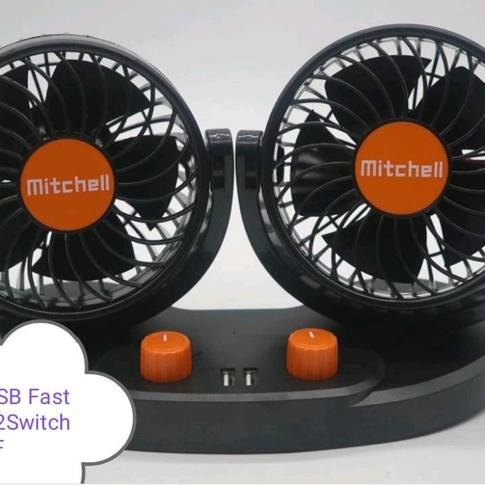 Terbatas Kipas Mobil Dc 24V + 2 Usb Dengan 2 Tombol Arah Angin Bisa Di Sesuaikan Super Kencang Dan