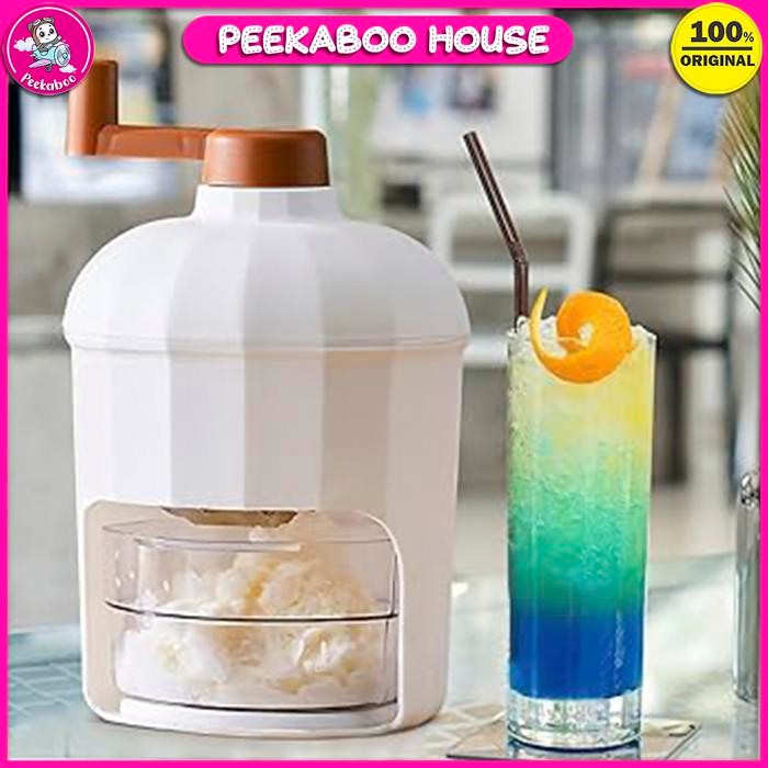 Alat Es Serut Manual Mini Ice Crusher Penghancur Es Parutan Serutan Es Batu Tanpa Listrik Peekaboo