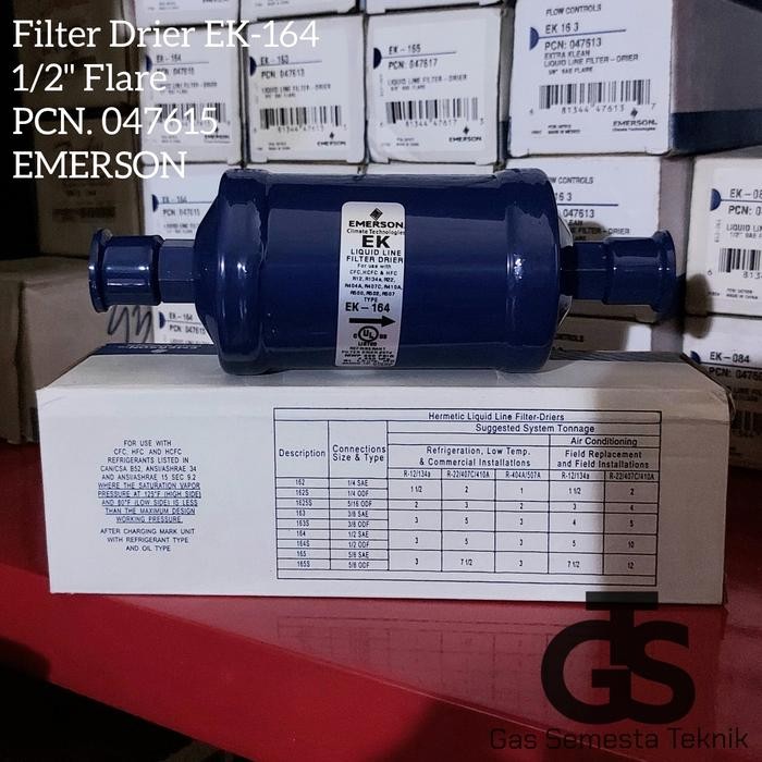 FILTER DRIER EK 164 1/2" FLARE EMERSON FILTER DRYER EK-164 EMERSON