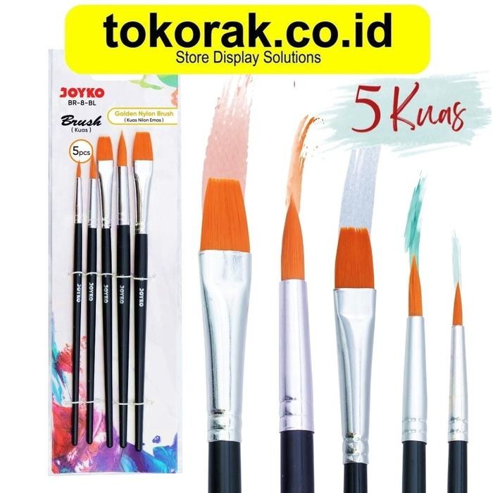 

KUAS NYLON SET LUKIS BRUSH BR8BL ISI 5PCS KUAS CAT LUKIS ACRYLIC PAINT CAT AIR CAT MINYAK CAT