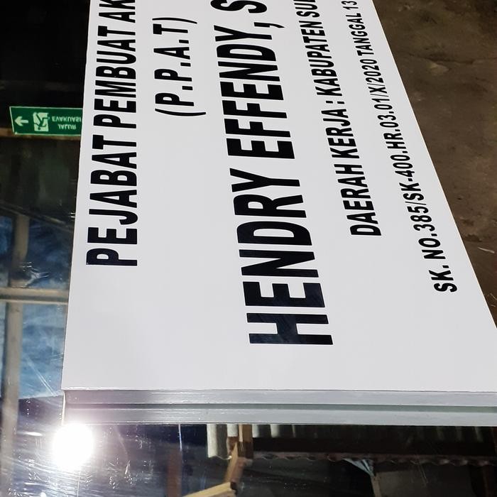 

plang nama notaris ppat + rangka Aluminium Besi Papan Kantor Stationery Sticker