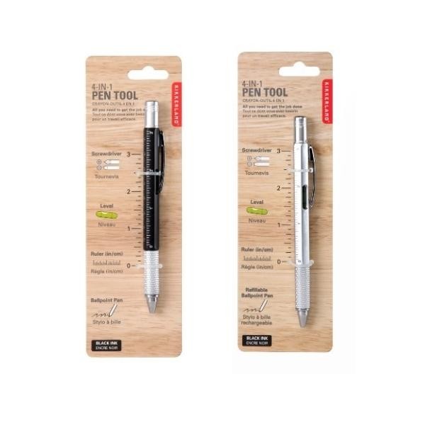 

KIKKERLAND 4 IN 1 PEN MULTI TOOL BLACK/SILVER