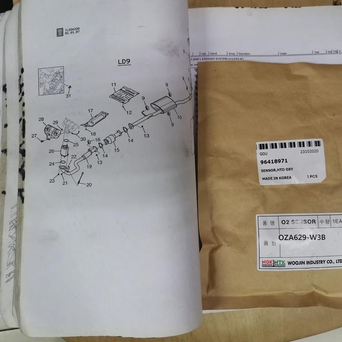 Sensor Oksigen O2 Captiva Bensin 96418971