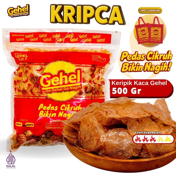 

(Free 1 TAS) KRIPCA GEHEL CIKRUH 500 GR Pedas Jeruk (Edisi Terbatas) Pedas Cikruh Bikin Nagih -
