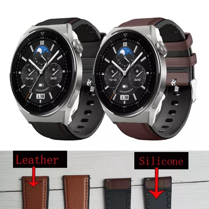 STRAP TALI JAM HUAWEI WATCH GT3 / GT 3 PRO MODEL LEATHER KULIT RUBBER