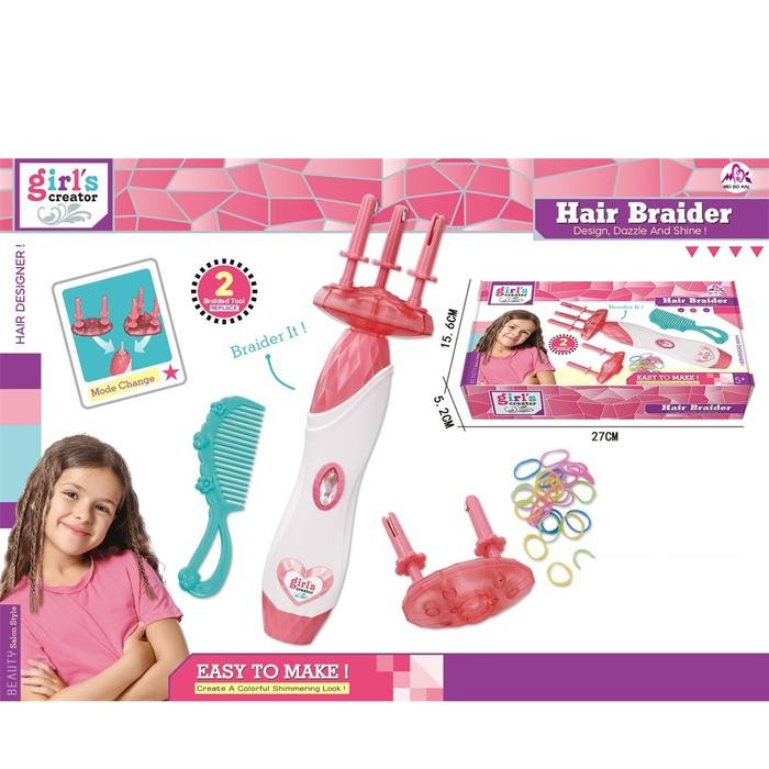 Mainan Aat Kepang Rambut Elektrik DIY Hair Braider Karet Ikat Rambut