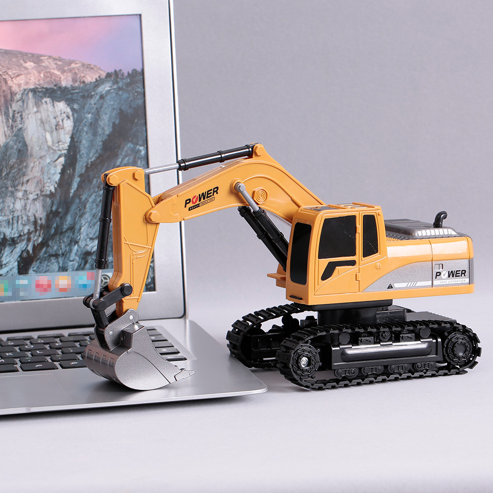 1/24 Rc Excavator Rc Car Construction Tractor Metal Shovel Kids With Lights & Sounds Excavator Toys