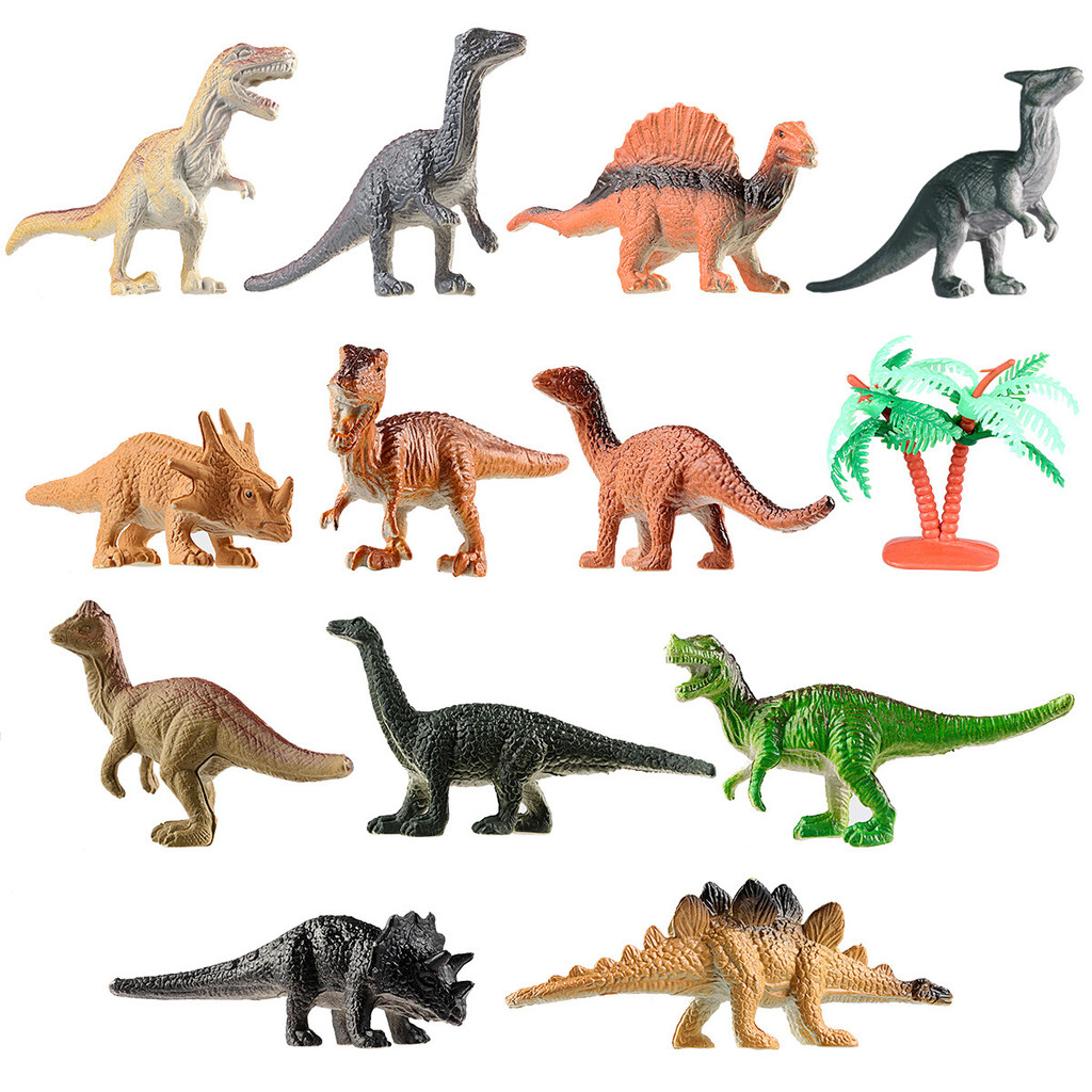 12 Piece Set Realistic Mini Toy Colorful Dinosaurs Ornament Miniature Dinosaurs Figure For Kids And